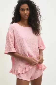 Answear Lab pijama femei, culoarea roz imagine