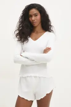 Answear Lab pijamale de bumbac culoarea bej, bumbac imagine