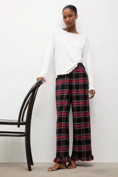 Answear.LAB pijamale de bumbac culoarea rosu, dantela imagine