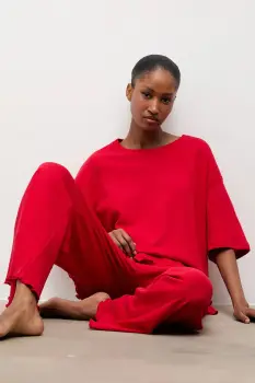 Answear Lab pijamale de bumbac culoarea roz, bumbac imagine