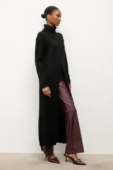 Answear.LAB pulover culoarea negru, cu guler imagine