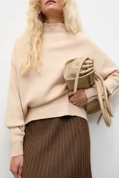 Answear.LAB pulover de casmir culoarea bej, cu turtleneck imagine