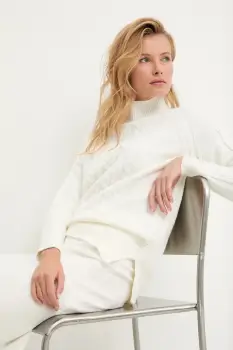 Answear.LAB pulover de casmir culoarea bej, cu turtleneck imagine