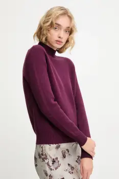 Answear.LAB pulover de casmir culoarea bordo, cu turtleneck imagine