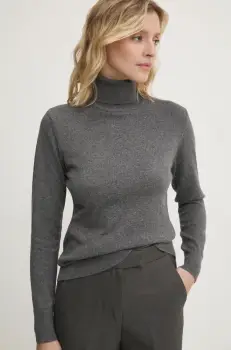 Answear Lab pulover de casmir culoarea gri, light, cu guler imagine