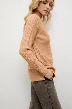 Answear.LAB pulover de casmir culoarea maro, cu turtleneck imagine