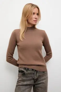 Answear.LAB pulover de casmir culoarea maro, cu turtleneck imagine