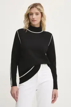 Answear Lab pulover de casmir culoarea negru, cu guler imagine