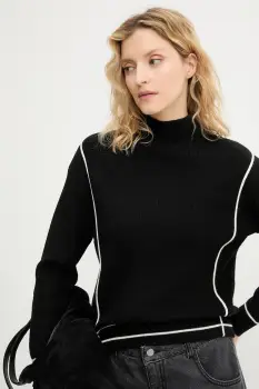 Answear.LAB pulover de casmir culoarea negru, cu turtleneck imagine