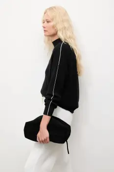 Answear.LAB pulover de casmir culoarea negru, cu turtleneck imagine