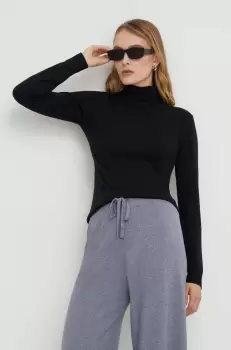 Answear Lab pulover de casmir culoarea negru, light, cu guler imagine