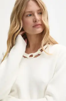 Answear Lab pulover de lana culoarea bej imagine