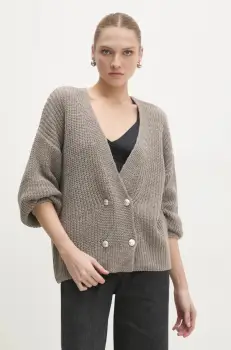 Answear Lab pulover de lana culoarea bej, calduros imagine