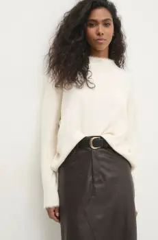 Answear Lab pulover de lana culoarea bej, light imagine