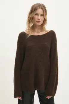 Answear Lab pulover de lana culoarea maro imagine