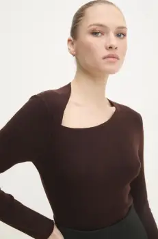 Answear Lab pulover de lana culoarea maro, light imagine