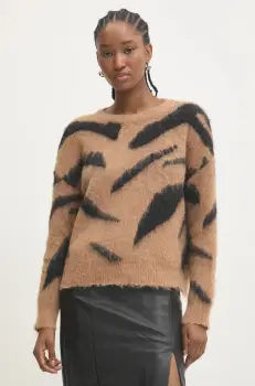 Answear Lab pulover de lana culoarea maro, light imagine