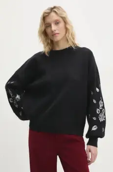 Answear Lab pulover de lana culoarea negru imagine