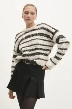 Answear Lab pulover de lana culoarea negru, calduros imagine