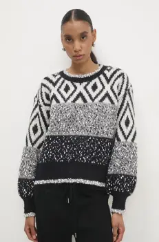 Answear Lab pulover de lana culoarea negru, calduros imagine