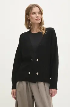 Answear Lab pulover de lana culoarea negru, calduros imagine