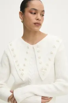 Answear Lab pulover de lana femei, culoarea bej imagine