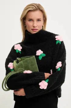 Answear.LAB pulover din amestec de lana culoarea negru, light, cu turtleneck imagine