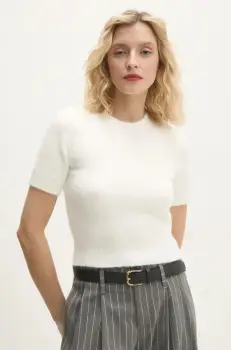 Answear Lab pulover din amestec de lana femei, culoarea alb imagine