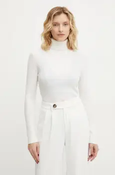 Answear Lab pulover din amestec de lana femei, culoarea bej, light, cu guler imagine