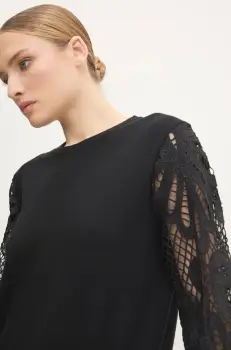 Answear Lab pulover din amestec de lana femei, culoarea negru, light imagine