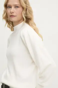 Answear Lab pulover femei, culoarea alb, cu turtleneck imagine