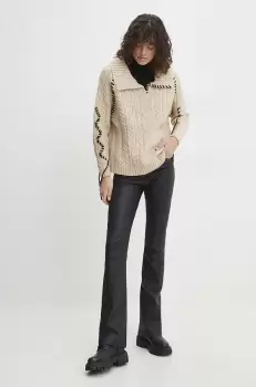 Answear Lab pulover femei, culoarea bej imagine