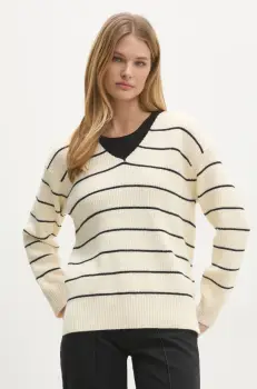 Answear Lab pulover femei, culoarea bej imagine