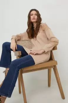 Answear Lab pulover femei, culoarea bej imagine