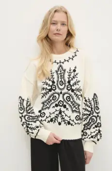 Answear Lab pulover femei, culoarea bej imagine