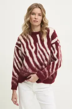 Answear Lab pulover femei, culoarea bordo, calduros imagine