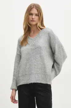 Answear Lab pulover femei, culoarea gri, calduros imagine