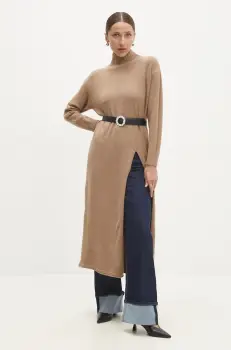 Answear Lab pulover femei, culoarea maro, cu turtleneck imagine