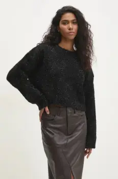 Answear Lab pulover femei, culoarea negru, calduros imagine