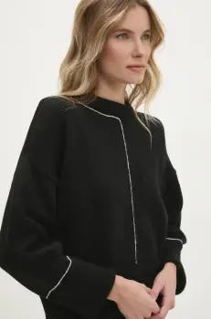 Answear Lab pulover femei, culoarea negru, calduros imagine