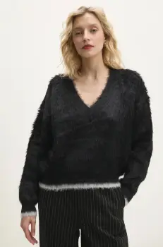 Answear Lab pulover femei, culoarea negru, calduros imagine