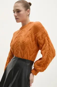 Answear Lab pulover femei, culoarea portocaliu, calduros imagine