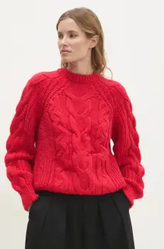 Answear Lab pulover femei, culoarea rosu, calduros imagine