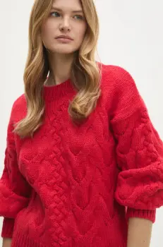 Answear Lab pulover femei, culoarea rosu, calduros imagine