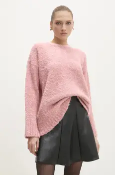 Answear Lab pulover femei, culoarea roz, calduros imagine
