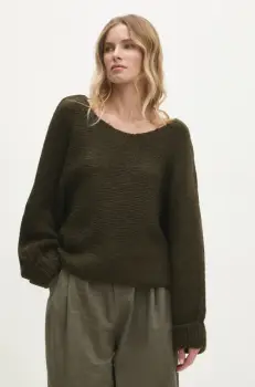 Answear Lab pulover femei, culoarea verde, calduros imagine