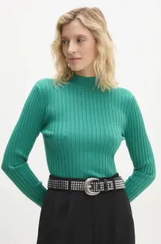 Answear Lab pulover femei, culoarea verde, light, cu turtleneck imagine