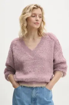 Answear Lab pulover femei, culoarea violet, calduros imagine