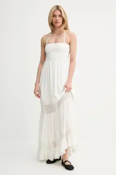 Answear Lab rochie culoarea alb, maxi, evazati imagine