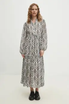 Answear Lab rochie culoarea alb, maxi, evazati imagine